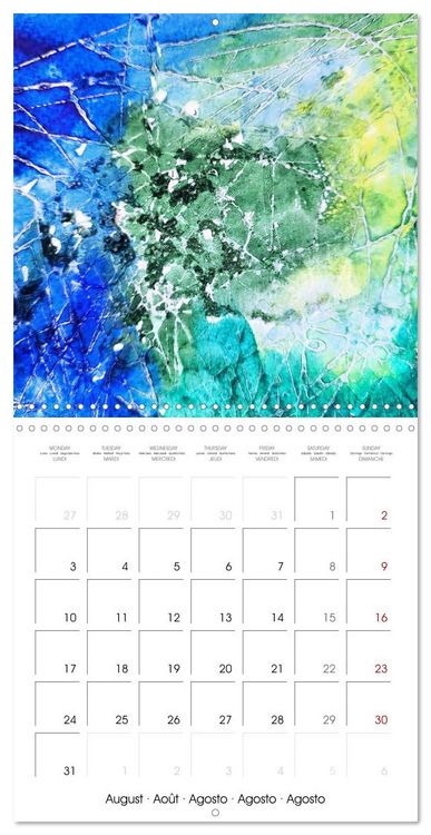 Produktbild: Emerald Waves - Watercolour experiments in green and blue (Wall Calendar 2026 12 &times; 12 Inch) CALVENDO 12 Month Wall Calendar