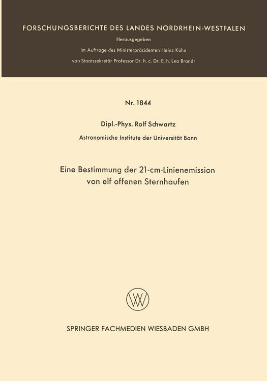 Produktbild: Eine Bestimmung der 21-cm-Linienemission von elf offenen Sternhaufen