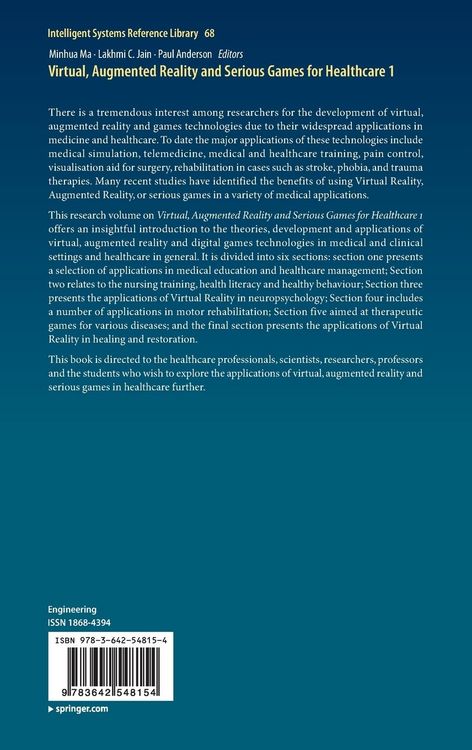Produktbild: Virtual, Augmented Reality and Serious Games for Healthcare 1