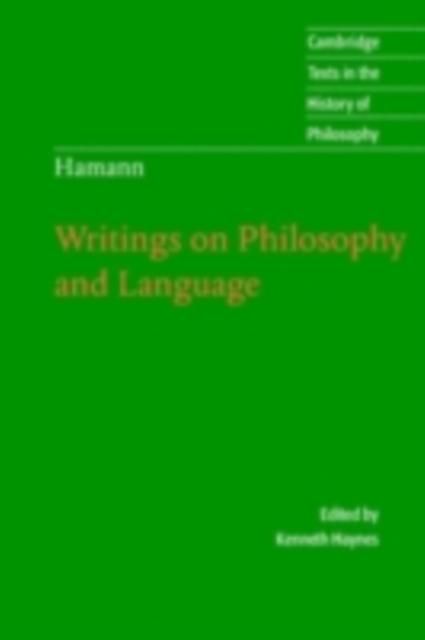 Produktbild: Hamann: Writings on Philosophy and Language
