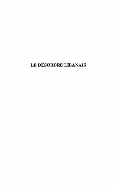 Produktbild: Le Desordre Libanais