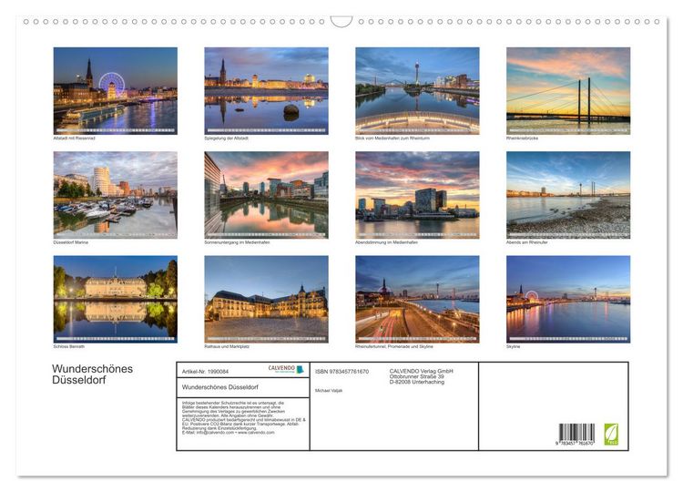 Produktbild: Wundersch&ouml;nes D&uuml;sseldorf (Wandkalender 2026 DIN A2 quer), CALVENDO Monatskalender