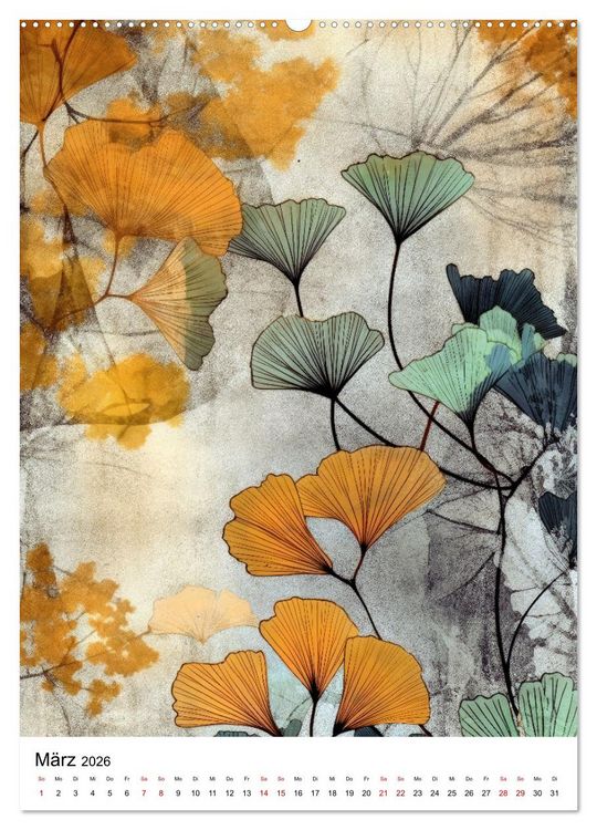 Produktbild: Ginkgo Biloba Sch&ouml;nheit (Wandkalender 2026 DIN A2 hoch), CALVENDO Monatskalender
