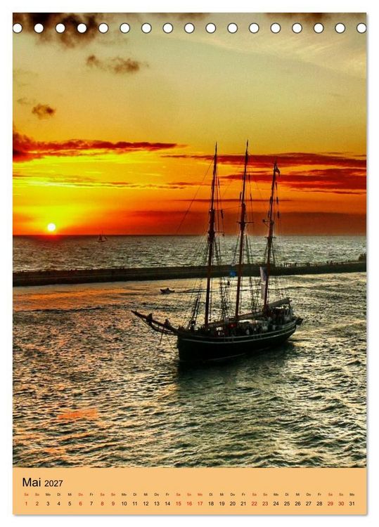 Produktbild: SAIL Rostock-Warnem&uuml;nde. Du bist so sch&ouml;n (Tischkalender 2027 DIN A5 hoch), CALVENDO Monatskalender