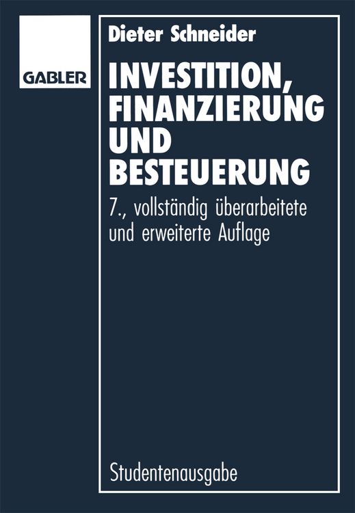 Produktbild: Investition, Finanzierung und Besteuerung