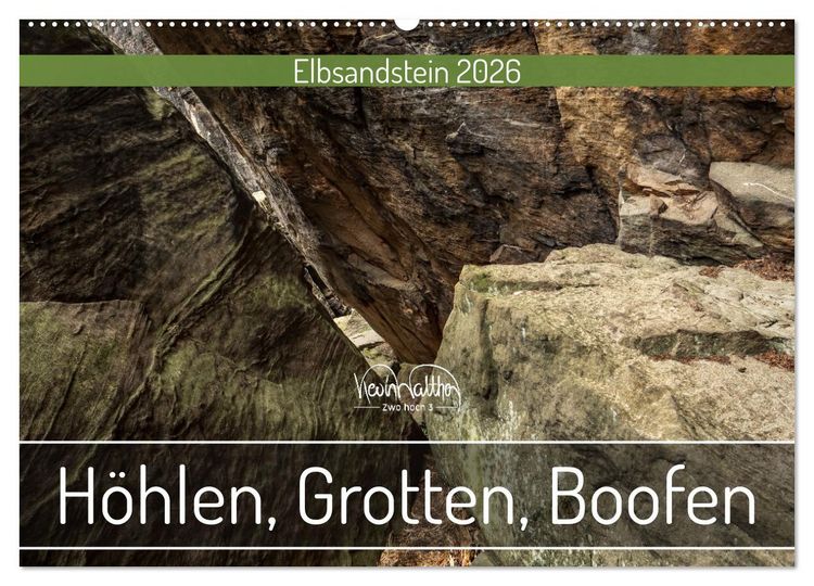 Produktbild: H&ouml;hlen, Grotten, Boofen - Elbsandstein (Wandkalender 2026 DIN A2 quer), CALVENDO Monatskalender