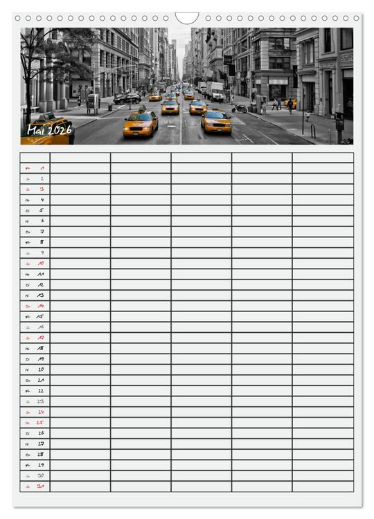 Produktbild: NEW YORK CITY Teamplaner (Wandkalender 2026 DIN A3 hoch), CALVENDO Monatskalender