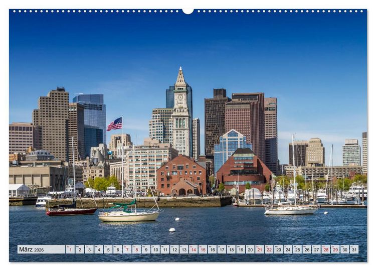 Produktbild: Stadtansichten aus Boston (hochwertiger Premium Wandkalender 2026 DIN A2 quer), Kunstdruck in Hochglanz