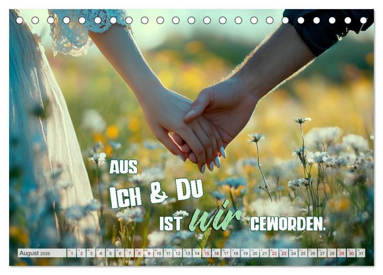 Produktbild: HERZENSSACHE Liebe und Dankbarkeit schenken (Tischkalender 2026 DIN A5 quer), CALVENDO Monatskalender