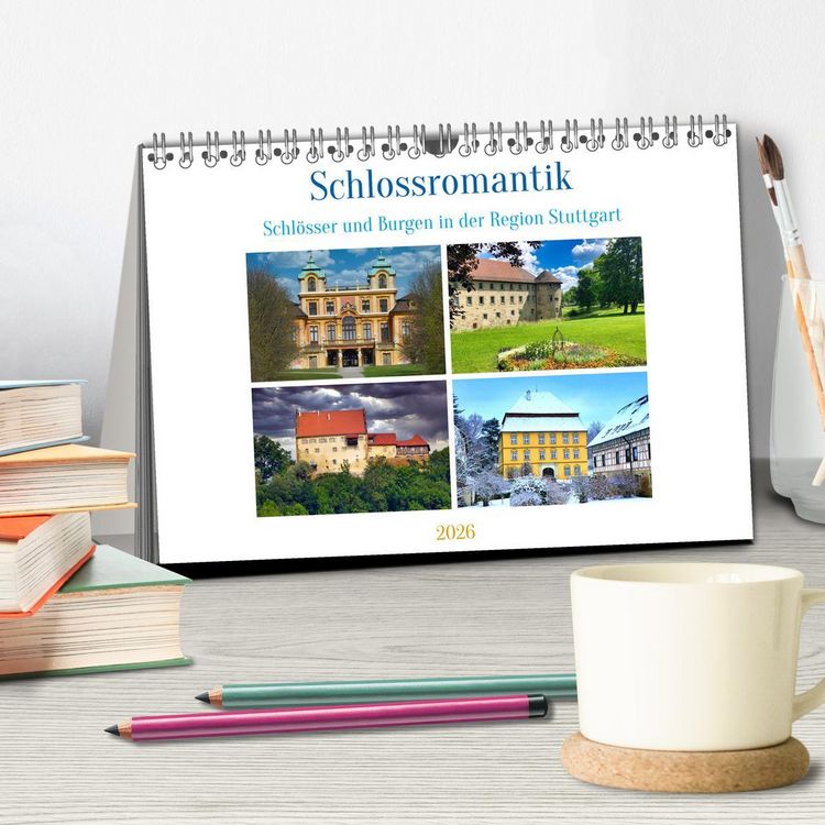 Produktbild: Schlossromantik (Tischkalender 2026 DIN A5 quer), CALVENDO Monatskalender