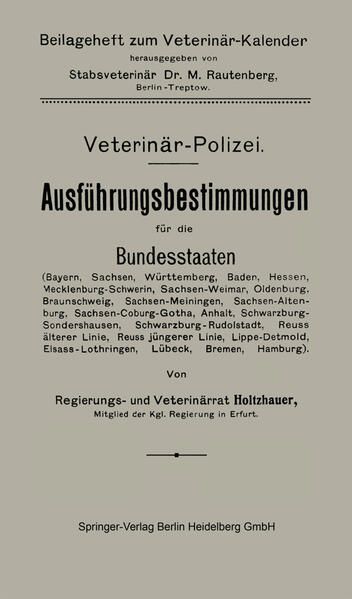 Produktbild: Ausf&uuml;hrungsbestimmungen f&uuml;r die Bundesstaaten