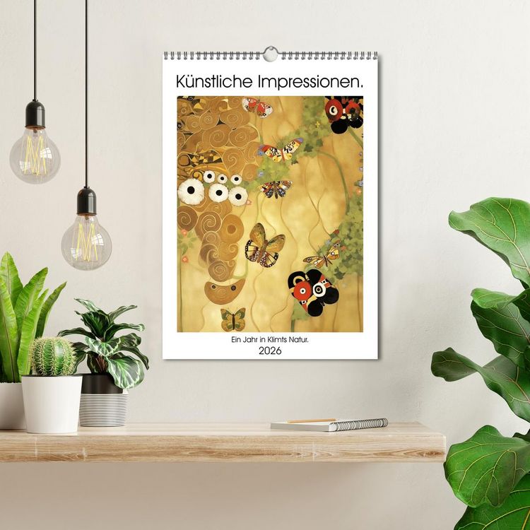 Produktbild: K&uuml;nstliche Impressionen. Ein Jahr in Klimts Natur. (Wandkalender 2026 DIN A3 hoch), CALVENDO Monatskalender