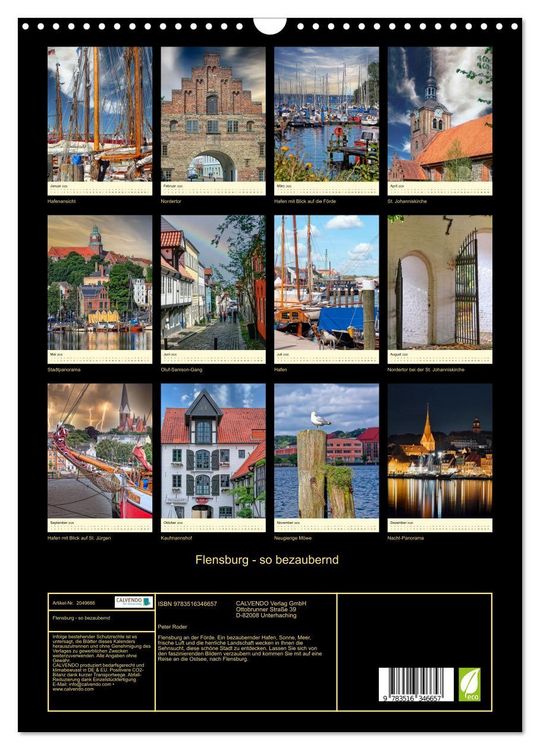 Produktbild: Flensburg - so bezaubernd (Wandkalender 2026 DIN A3 hoch), CALVENDO Monatskalender