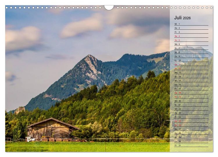 Produktbild: Das Oberstdorfer Allg&auml;u (Wandkalender 2026 DIN A3 quer), CALVENDO Monatskalender