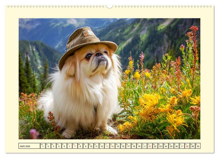 Produktbild: Zauberhafte Pekinesen. Charmante und stolze Hunde zum Verlieben (Wandkalender 2026 DIN A2 quer), CALVENDO Monatskalender