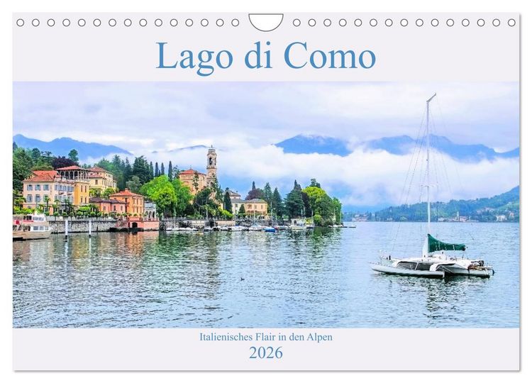 Produktbild: Lago di Como - Italienisches Flair in den Alpen (Wandkalender 2026 DIN A4 quer), CALVENDO Monatskalender