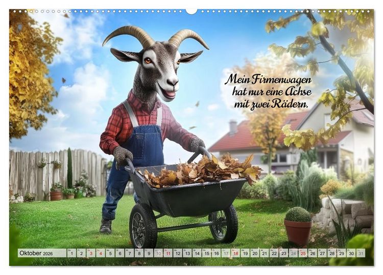 Produktbild: Den Bock zum G&auml;rtner gemacht (Wandkalender 2026 DIN A2 quer), CALVENDO Monatskalender
