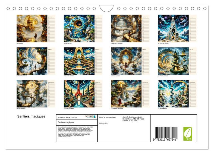 Produktbild: Sentiers magiques (Calendrier mural 2026 DIN A4 vertical), CALVENDO calendrier mensuel
