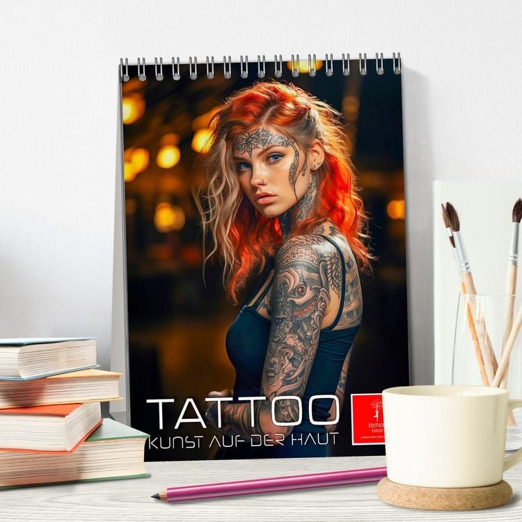 Produktbild: Tattoo Kunst auf der Haut (Tischkalender 2026 DIN A5 hoch), CALVENDO Monatskalender