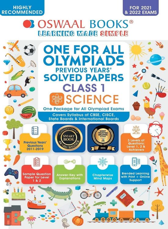 Produktbild: Oswaal One for All Olympiad Previous Years' Solved Papers, Class-1 Science Book (For 2021-22 Exam)