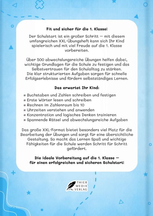 Produktbild: 1. Klasse &Uuml;bungsheft &ndash; Fit und sicher f&uuml;r die 1. Klasse im XXL-Format