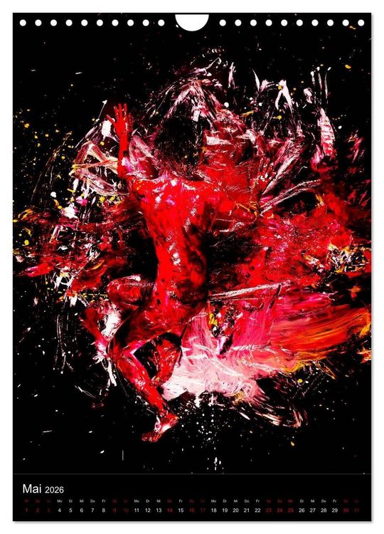 Produktbild: Farbakte - Action Paintings (Wandkalender 2026 DIN A4 hoch), CALVENDO Monatskalender