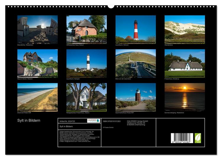 Produktbild: Sylt in Bildern (hochwertiger Premium Wandkalender 2026 DIN A2 quer), Kunstdruck in Hochglanz