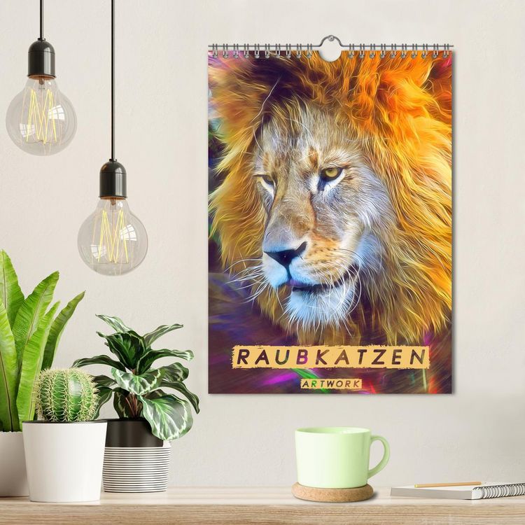 Produktbild: Raubkatzen - Artwork (Wandkalender 2026 DIN A4 hoch), CALVENDO Monatskalender