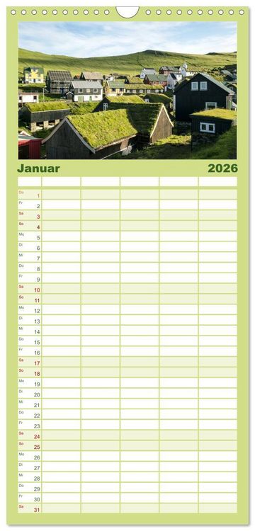 Produktbild: Familienplaner 2026 - F&auml;r&ouml;er - Die wundersch&ouml;nen Inseln im Norden. mit 5 Spalten (Wandkalender, 21 x 45 cm) CALVENDO