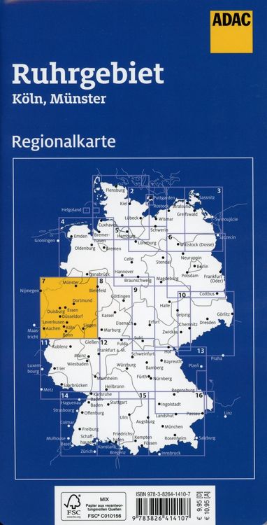 Produktbild: ADAC Regionalkarte Blatt 7 Ruhrgebiet, Köln