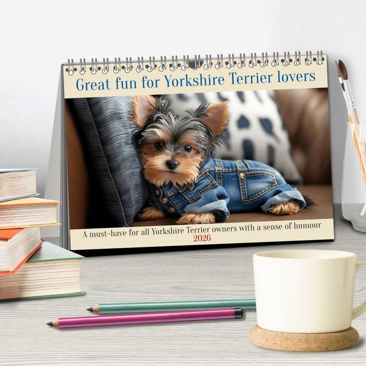 Produktbild: Great fun for Yorkshire Terrier lovers (Desk Calendar 2026 DIN A5 landscape), CALVENDO 12 Month DeskCalendar
