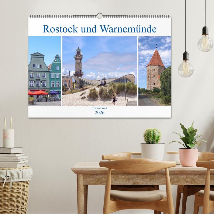 Produktbild: Rostock und Warnem&uuml;nde - Tor zur Welt (Wandkalender 2026 DIN A2 quer), CALVENDO Monatskalender