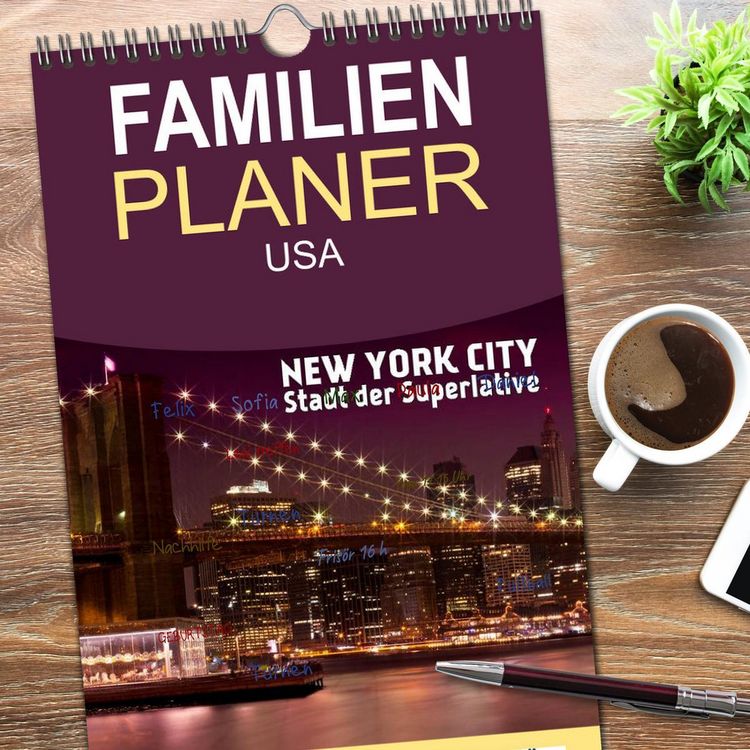 Produktbild: Familienplaner 2026 - NEW YORK CITY Stadt der Superlative mit 5 Spalten (Wandkalender, 21 x 45 cm) CALVENDO