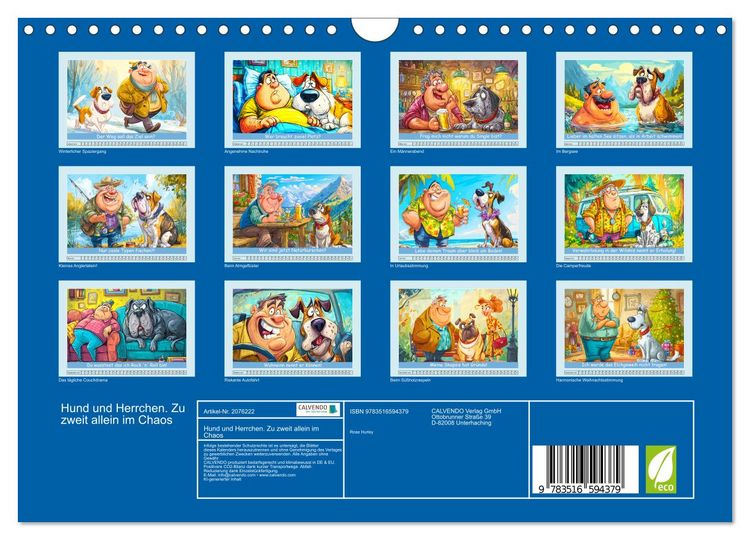 Produktbild: Hund und Herrchen. Zu zweit allein im Chaos (Wandkalender 2026 DIN A4 quer), CALVENDO Monatskalender