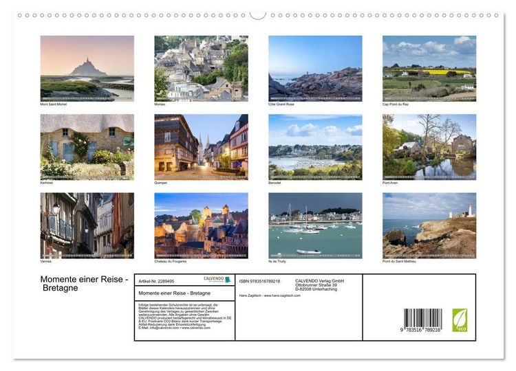 Produktbild: Momente einer Reise - Bretagne (hochwertiger Premium Wandkalender 2027 DIN A2 quer), Kunstdruck in Hochglanz