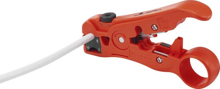 Produktbild: TOOLCRAFT TO-6609318 HSK-4132 Abisolierzange Geeignet f&uuml;r Koaxialkabel, Rundkabel