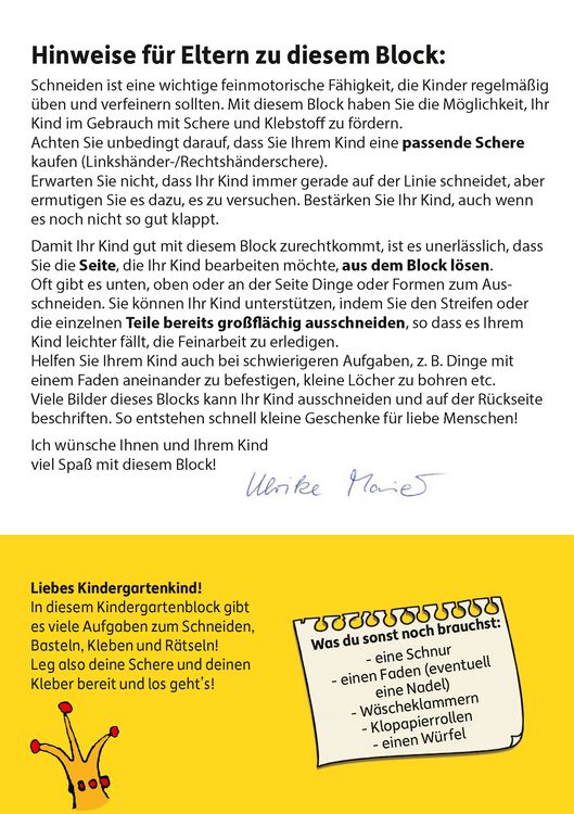 Kindergartenblock ab 4 Jahre - Schneiden, kleben, basteln