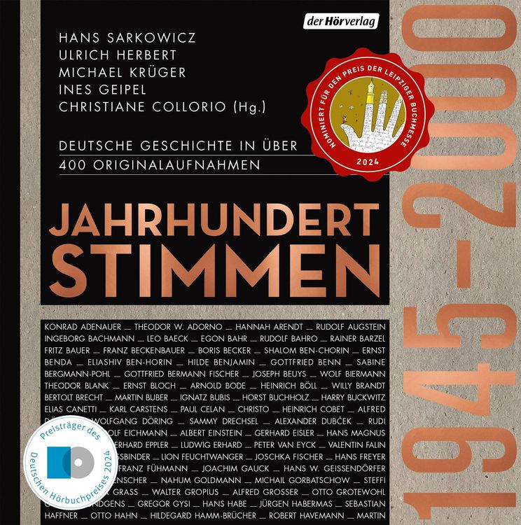 Produktbild: Jahrhundertstimmen 1945-2000 - Deutsche Geschichte in &uuml;ber 400 Originalaufnahmen