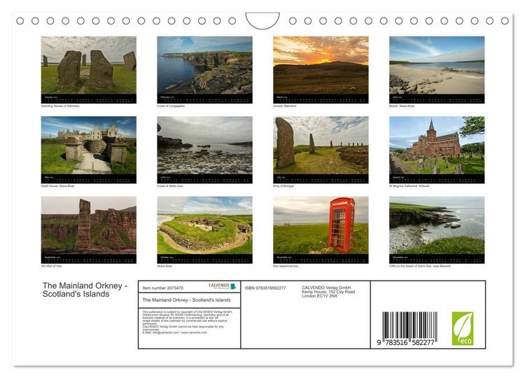 Produktbild: The Mainland Orkney - Scotland's Islands (Wall Calendar 2026 DIN A4 landscape), CALVENDO 12 Month Wall Calendar
