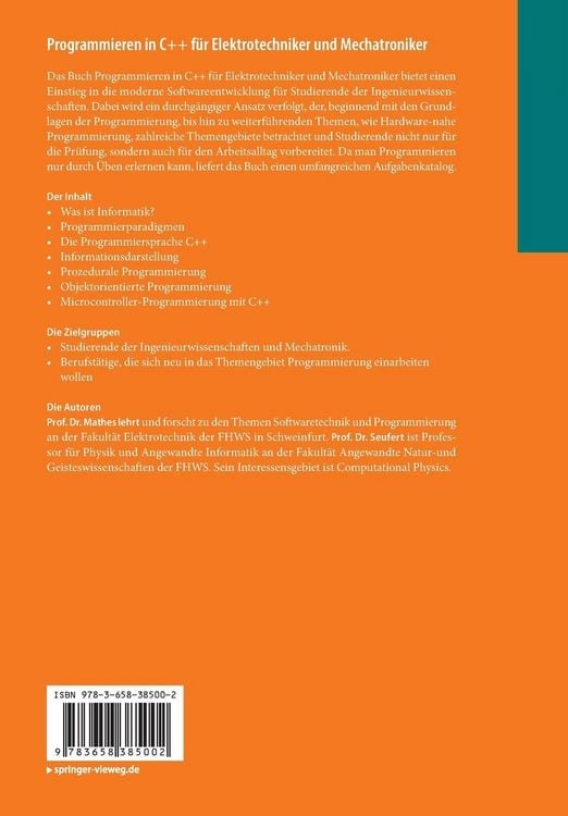 Produktbild: Programmieren in C++ f&uuml;r Elektrotechniker und Mechatroniker