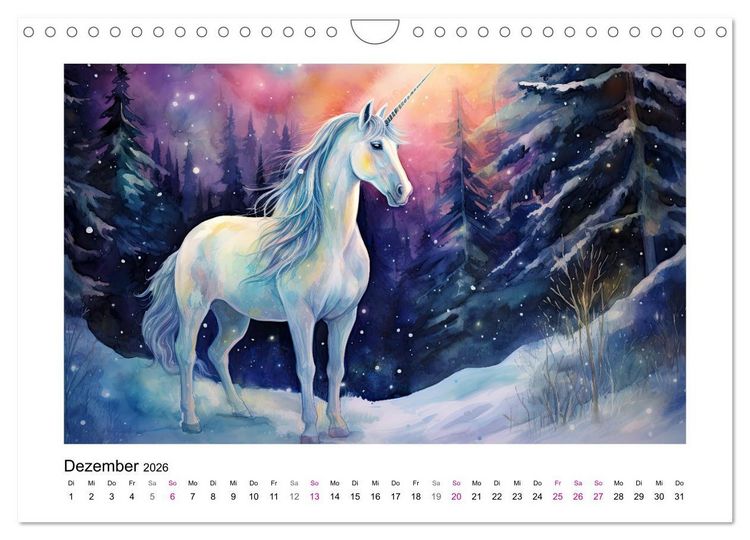 Produktbild: Geliebte Einh&ouml;rner (Wandkalender 2026 DIN A4 quer), CALVENDO Monatskalender