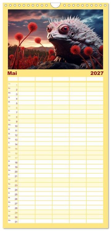 Produktbild: Familienplaner 2027 - Galaktische Wesen mit 5 Spalten (Wandkalender, 21 x 45 cm) CALVENDO