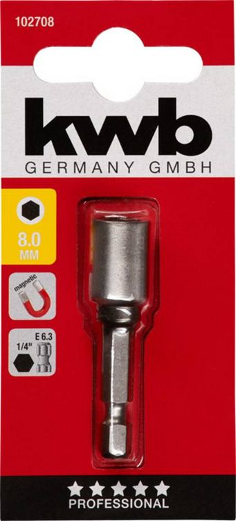Produktbild: Kwb 102708 Steckschl&uuml;sseleinsatz 8mm 1 St&uuml;ck Sechskant