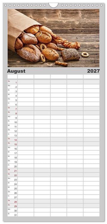 Produktbild: Familienplaner 2027 - Mein Brotkalender mit 5 Spalten (Wandkalender, 21 x 45 cm) CALVENDO