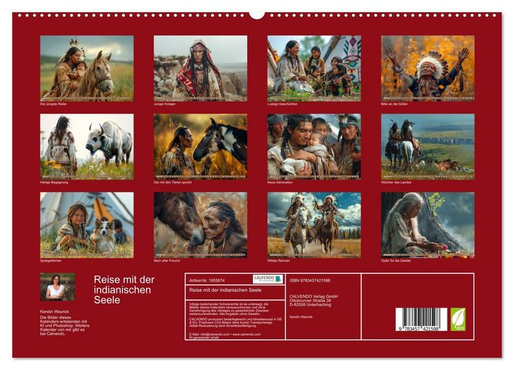 Produktbild: Reise mit der indianischen Seele (hochwertiger Premium Wandkalender 2026 DIN A2 quer), Kunstdruck in Hochglanz