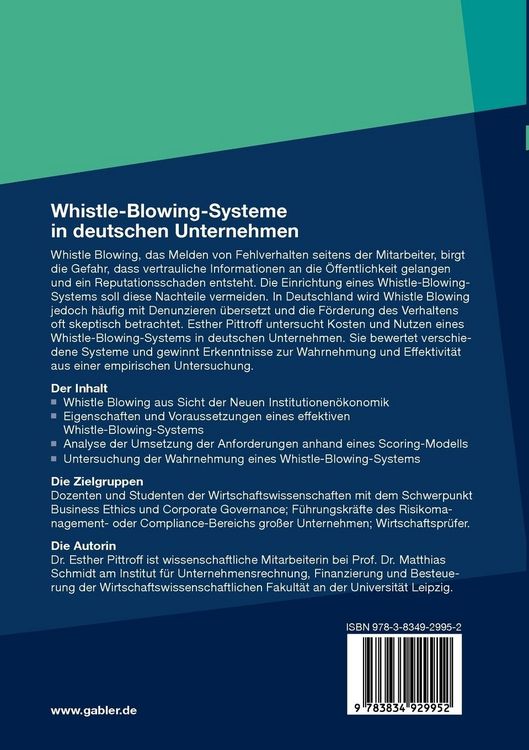 Produktbild: Whistle-Blowing-Systeme in deutschen Unternehmen