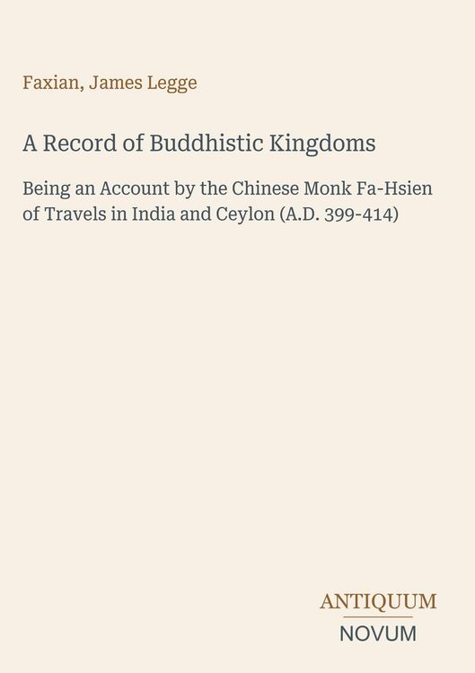 Produktbild: A Record of Buddhistic Kingdoms