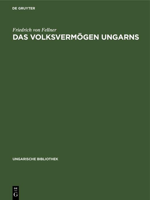 Produktbild: Das Volksverm&ouml;gen Ungarns