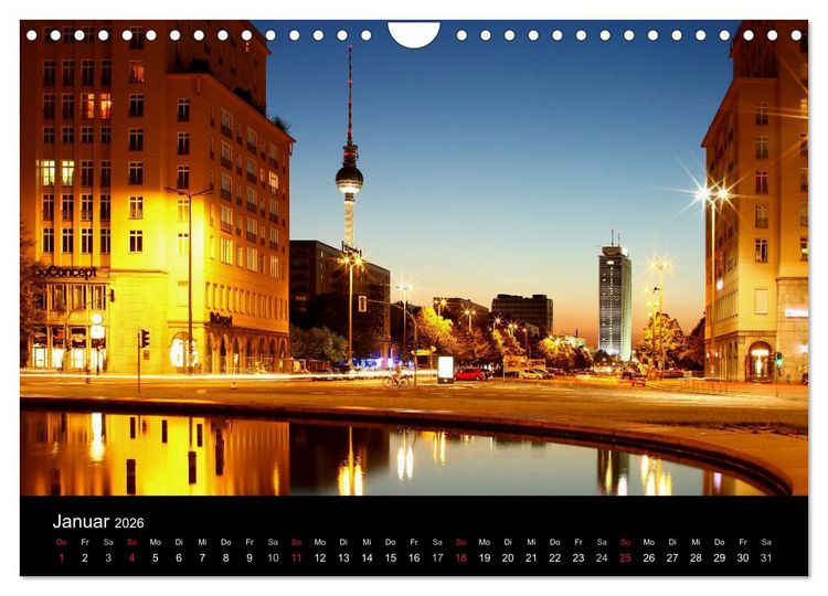 Produktbild: BERLIN ZUR BLAUEN STUNDE (Wandkalender 2026 DIN A4 quer), CALVENDO Monatskalender