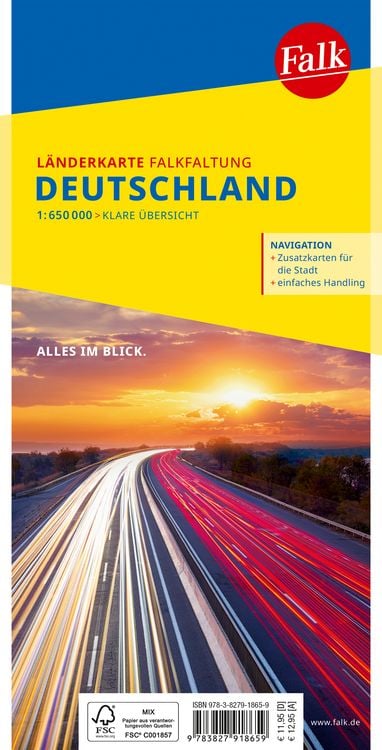 Produktbild: Falk L&auml;nderkarte Falkfaltung Deutschland 1:650.000
